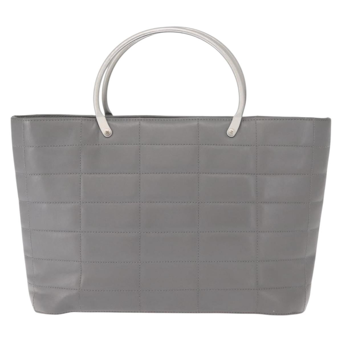Chanel Vintage Chocolate Bar Metal Ring Tote Quilted Lambskin Medium - image 1
