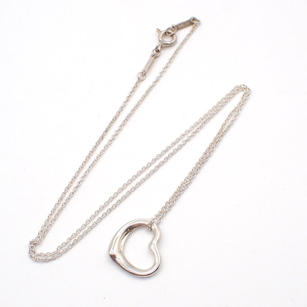 Tiffany & Co. Elsa Peretti Open Heart Pendant Necklace Sterling Silver 16mm - image 1