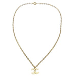 Chanel Vintage CC Pendent Necklace Plated Metal - image 1