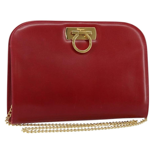 Salvatore Ferragamo Vintage Gancini Chain Shoulder Bag Leather Small - image 1