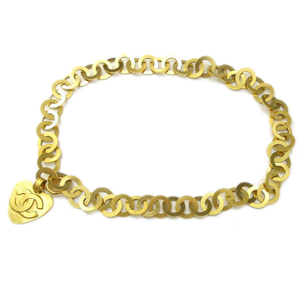 Chanel Vintage Heart Chain Belt Metal - image 1
