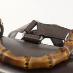 Gucci Vintage Bamboo Backpack Nylon and Patent Leather Mini - image 19