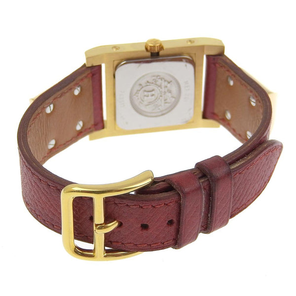 Hermes Medor Quartz Watch Plated Metal and Leather 23