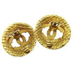 Chanel CC Button Clip-On Earrings Metal - image 3