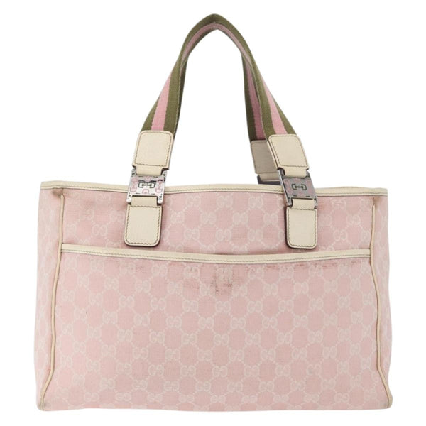 Gucci Web Handle Buckle Tote GG Canvas Medium