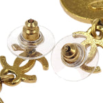 Chanel CC Star Round Drop Earrings Metal with Resin - image 3