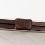 Chanel Wooden Frame Striped Shoulder Bag Leather - image 13