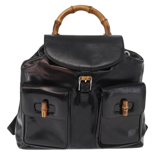 Gucci Vintage Bamboo Backpack Leather - image 1