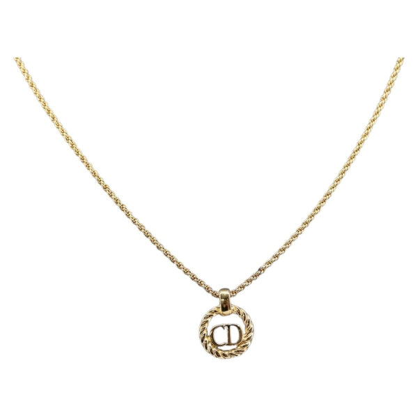 Christian Dior CD Pendant Necklace Metal