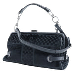 Chanel Vintage CC Side Belted Bowler Bag Check Embossed Velvet Medium - image 3