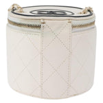 Chanel CC Round Vanity Case with Chain Quilted Lambskin Mini - image 2