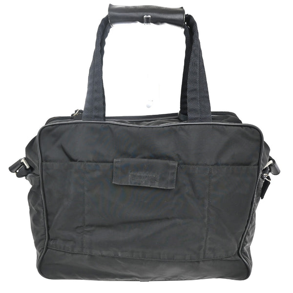 Prada Expandable Front Zip Boston Bag Tessuto Large