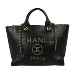 Chanel Deauville Tote Studded Caviar Medium - image 1