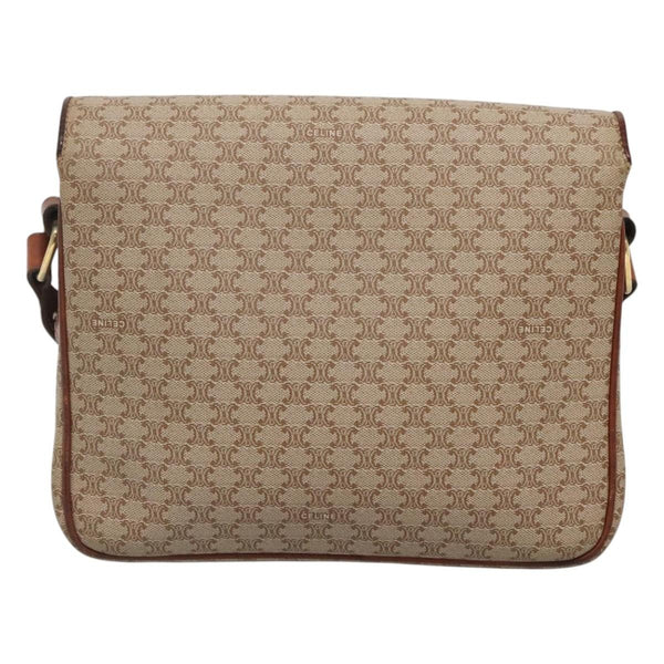 Celine Vintage Macadam Shoulder Bag Canvas and Leather