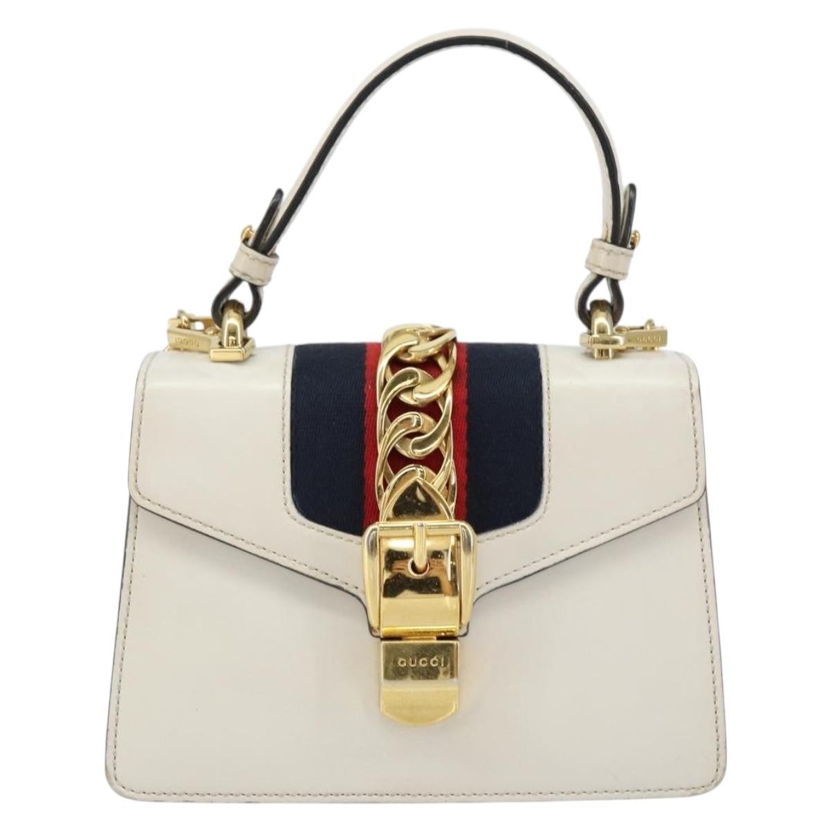 Gucci Sylvie Top Handle Bag Leather Mini - image 1
