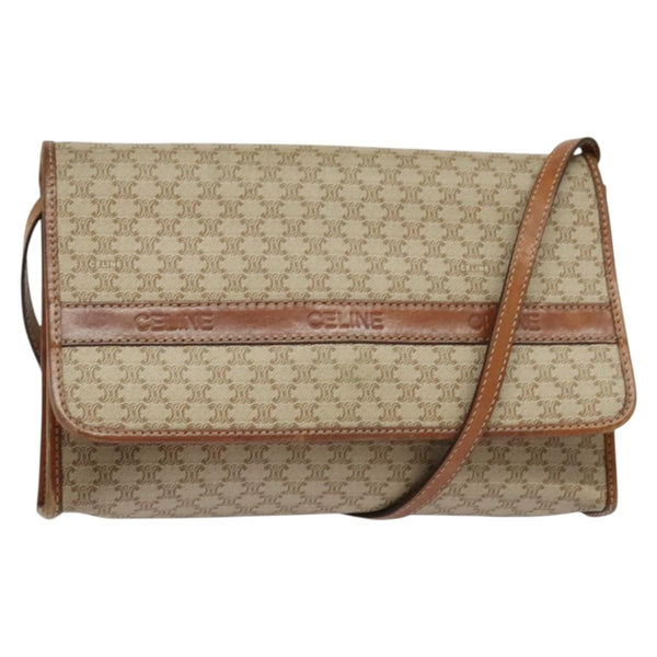 Celine Vintage Macadam Shoulder Bag Canvas and Leather - image 1