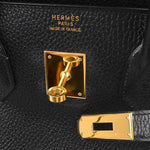 Hermes Birkin Handbag Black Ardennes with Gold Hardware 35 - image 10