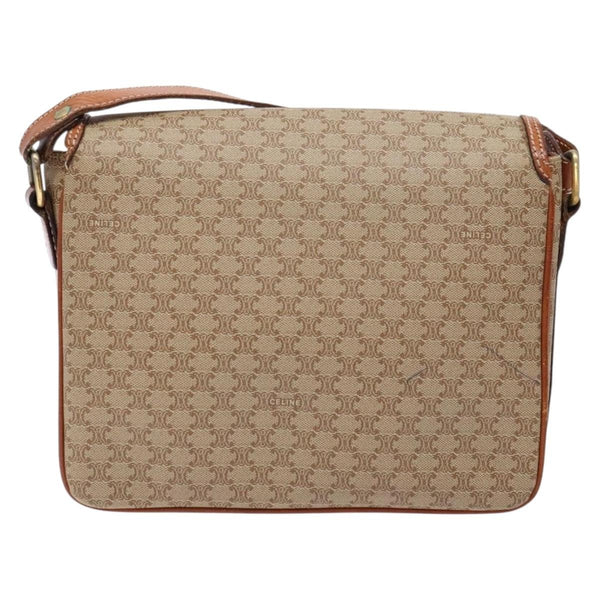 Celine Vintage Macadam Shoulder Bag Canvas and Leather