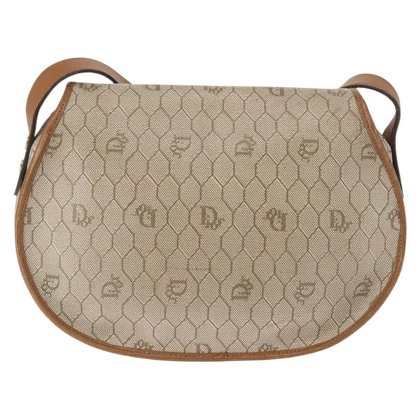 Christian Dior Vintage Honeycomb Flap Crossbody Bag Coated Canvas