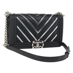 Chanel Boy Flap Bag Chevron Lambskin with Holographic PVC Old Medium - image 18