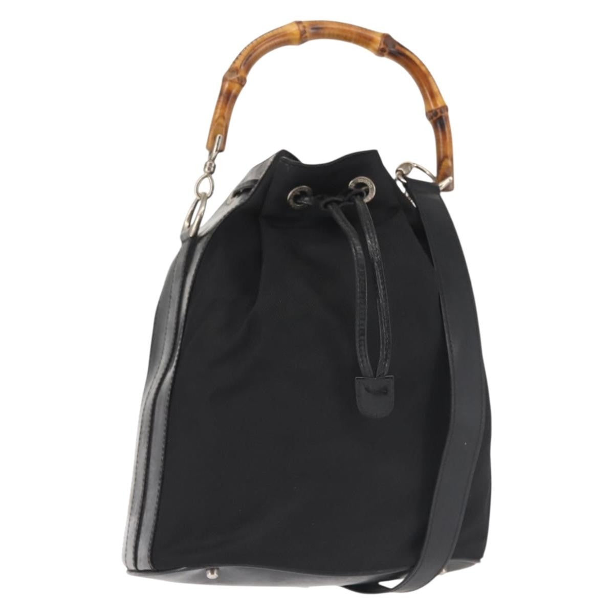 Gucci Vintage Bamboo Bucket Bag Nylon and Leather Small - image 1