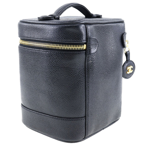 Chanel Vintage Timeless Cosmetic Case Caviar Tall