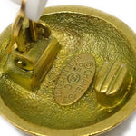 Chanel Vintage CC Round Clip-On Earrings Metal Small - image 4