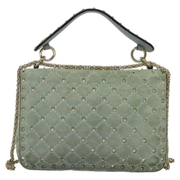 Valentino Garavani Rockstud Spike Flap Bag Quilted Suede Medium