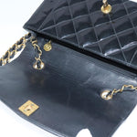 Chanel Vintage So Black Diana Flap Bag Quilted Patent Medium - image 14