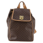 Celine Vintage Drawstring Flap Backpack Macadam Coated Canvas - image 1