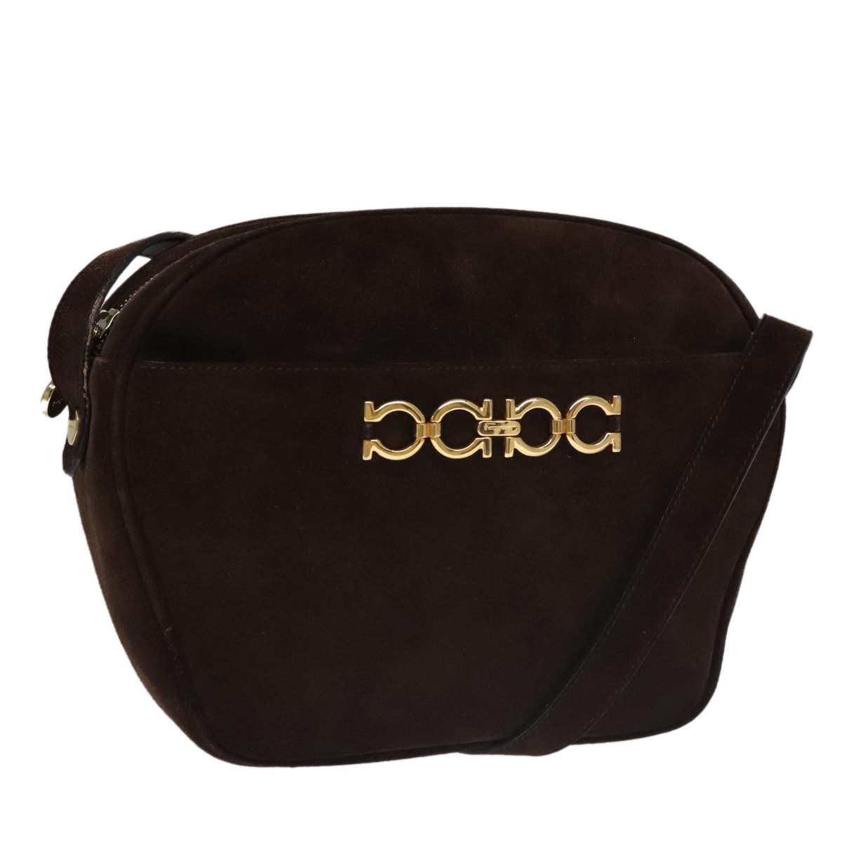 Salvatore Ferragamo Gancini Shoulder Bag Suede - image 1