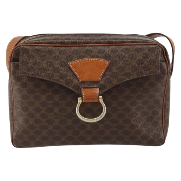 Celine Vintage Macadam Shoulder Bag Canvas and Leather - image 1