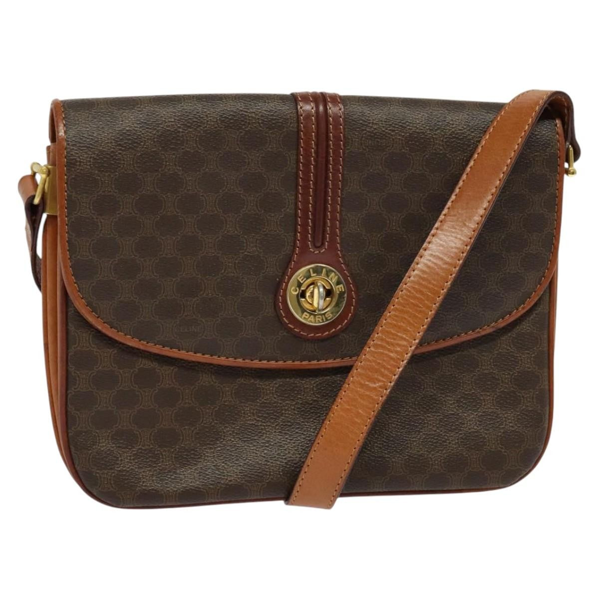 Celine Vintage Macadam Shoulder Bag Canvas and Leather - image 1