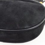 Chanel CC Mark Round chain black suede mini - image 5