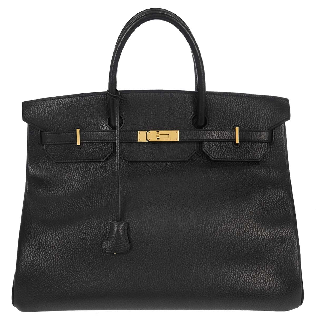 Hermes Birkin Handbag Black Ardennes with Gold Hardware 40 - image 1