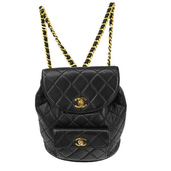 Chanel Duma Drawstring Backpack Quilted Leather Large - image 1