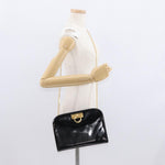 Salvatore Ferragamo Vintage Gancini Chain Shoulder Bag Patent Leather - image 13