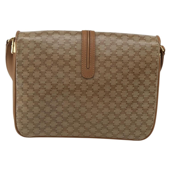 Celine Vintage Macadam Shoulder Bag Canvas and Leather