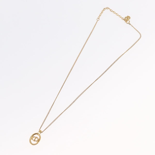 Christian Dior CD Round Pendant Necklace Metal