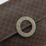 Celine Vintage Macadam Circle Logo Shoulder Bag Canvas and Leather - image 12