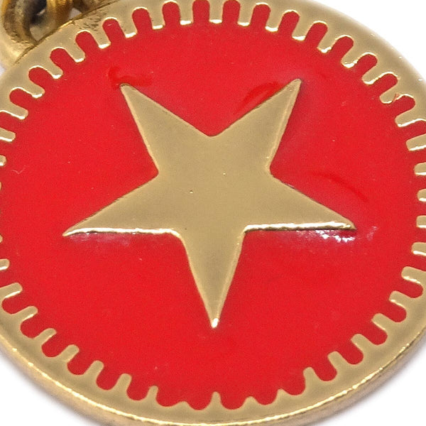 Chanel CC Star Dangle Earrings Metal with Enamel