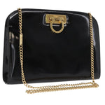 Salvatore Ferragamo Vintage Gancini Chain Shoulder Bag Patent Leather - image 17