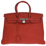 Hermes Birkin Handbag Red Togo with Palladium Hardware 35 - image 1