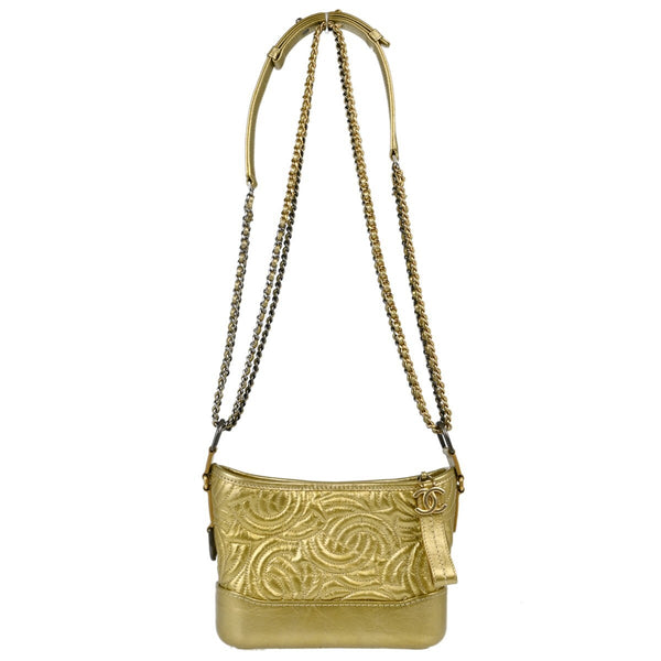 Chanel Gabrielle Hobo Quilted Metallic Aged Calfskin Small