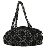 Chanel Vintage Zip Bowler Bag Printed Jacquard Large - image 2