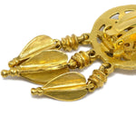 Chanel Vintage CC Round Drop Clip-On Earrings Metal Large - image 3