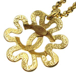 Chanel CC Flower Pendant Necklace Metal - image 3