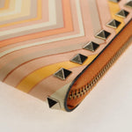 Valentino Garavani Rockstud Zip Around Wallet Striped Leather - image 9