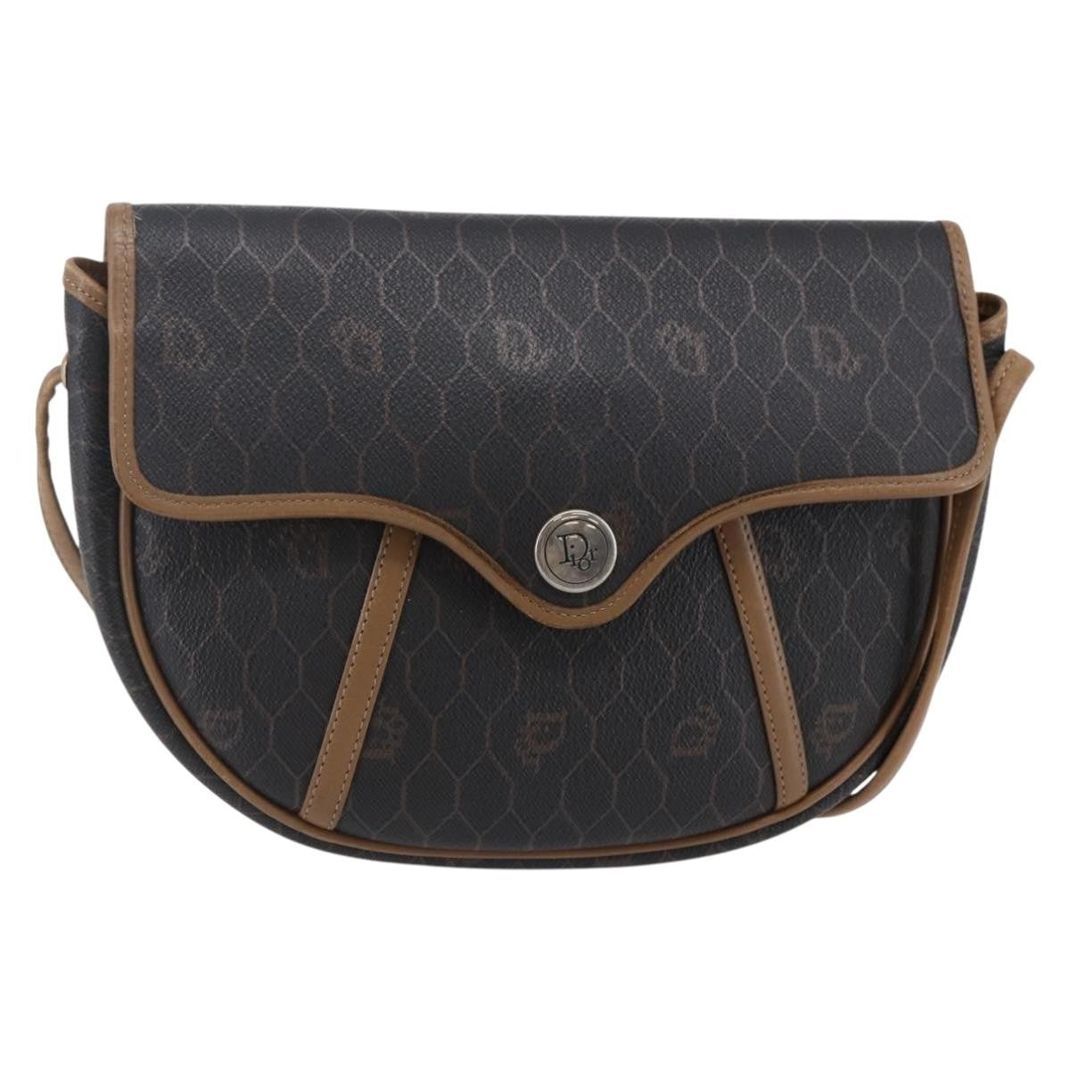 Christian Dior Vintage Honeycomb Flap Crossbody Bag Canvas and Leather - image 1