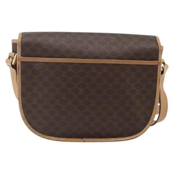 Celine Vintage Macadam Shoulder Bag Canvas and Leather